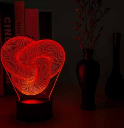 Twist Abstract LED 3D Night Light Touch